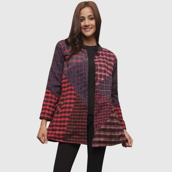 Sacred Threads brand new Plaid Women's Jacket coat sz S/M $68 - Picture 1 of 6